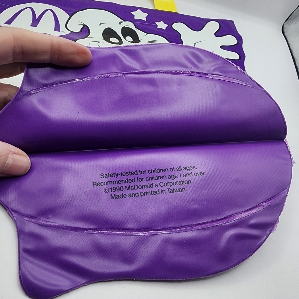 1990 McDonald's Halloween Trick or Treat Bag Ghost Purple Happy Meal Vintage - Picture 3 of 4